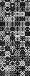 Wandverkleidung 1000x2550 mm more4YOU, Barcelona Tiles schwarz/weiß