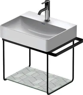 DU MetallkonsoleWH DuraSquare f. 235350 HTH li./re., Schwarz Matt