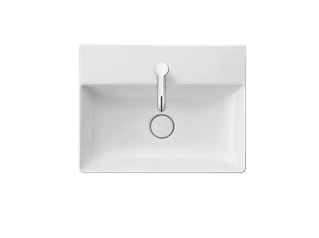 Duravit Möbel-Waschtisch compact DuraSquare 500mm o. ÜL, mit HLB, 1 HL, weiß