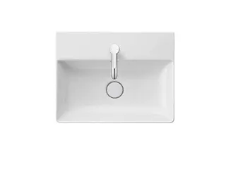 Duravit Möbel-Waschtisch compact DuraSquare 500mm o. ÜL, mit HLB, 1 HL, weiß