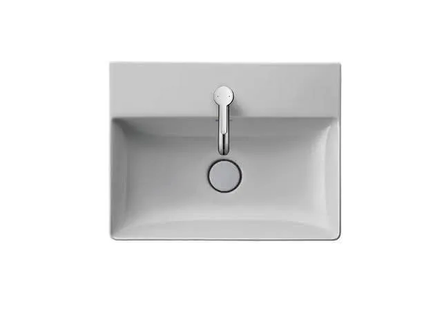 Duravit Möbel-Waschtisch compact DuraSquare 500mm o. ÜL, mit HLB, o.HL, weiß