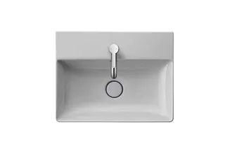 Duravit Möbel-Waschtisch compact DuraSquare 500mm o. ÜL, mit HLB, o.HL, weiß