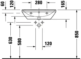 Duravit Waschtisch D-Neo, 600mm, weiß mit ÜL, mit HLB, o. HL – Bild 5