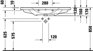 Duravit Waschtisch D-Neo, 1005mm, weiß mit ÜL, mit HLB, 1 HL – Bild 5