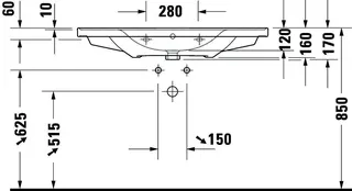 Duravit Waschtisch D-Neo, 1005mm, weiß mit ÜL, mit HLB, o.HL – Bild 4