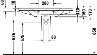 Duravit Waschtisch D-Neo, 1005mm, weiß mit ÜL, mit HLB, o.HL – Bild 5