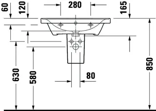 Duravit Möbel-Waschtisch D-Neo, 650mm, weiß mit ÜL, mit HLB, 1 HL – Bild 5