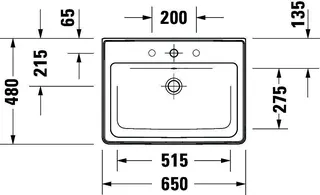 Duravit Möbel-Waschtisch D-Neo, 650mm, weiß mit ÜL, mit HLB, o.HL – Bild 5
