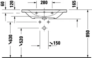 Duravit Möbel-Waschtisch D-Neo, 800mm, weiß mit ÜL, mit HLB, o.HL – Bild 5