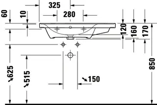 Duravit WT/MWT D-Neo, 800mm, weiß m.ÜL, HLB, o.HL, Becken links – Bild 4