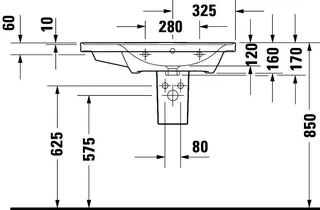 Duravit WT/MWT D-Neo, 800mm, weiß m.ÜL, HLB, o.HL, Becken rechts – Bild 5