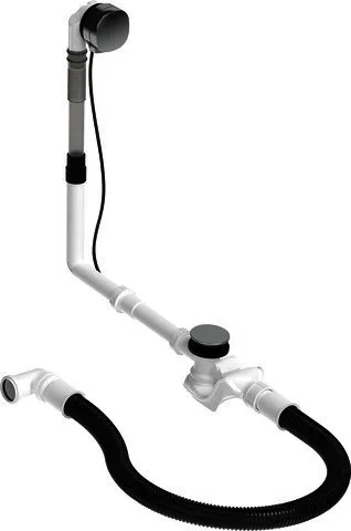 Duravit Ab- und Überlaufgarnitur Quadroval Drehgriff,Einl.,Flexs.,BZL 650mm,chrom