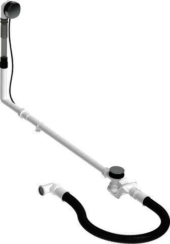 Duravit Ab- und Überlaufgarnitur Quadroval Drehgriff,Flexschlauch,BZL 1100mm,chrom