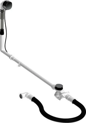 Duravit Ab- und Überlaufgarnitur Quadroval Drehgriff,Einl.,Flexs.,BZL 1100mm,chrom
