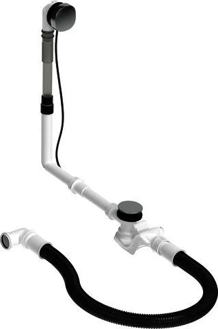 Duravit Ab- und Überlaufgarnitur Quadroval Drehgriff,m.Flexschl.,BZL700mm,chrom