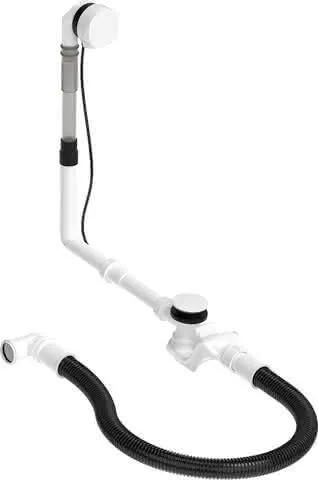 Duravit Ab- und Überlaufgarnitur Quadroval Drehgriff,Einlauf,Flexs.,BZL700mm,weiß