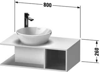 Duravit D-Neo WTU wandh.,1 offenes Fach r., 260x800x480mm, Graphit Matt – Bild 5