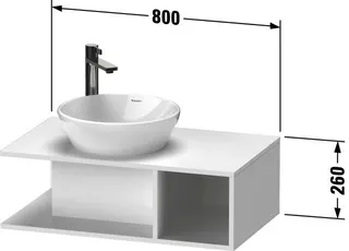 Duravit D-Neo WTU wandh.,1 offenes Fach r., 260x800x480mm, Graphit Matt – Bild 4