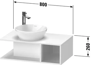 Duravit D-Neo WTU wandh.,1 offenes Fach r., 260x800x480mm, Nussbaum Natur – Bild 4