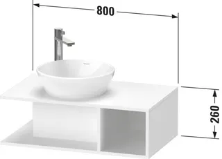 Duravit D-Neo WTU wandh.,1 offenes Fach r., 260x800x480mm, Nussbaum Natur – Bild 5
