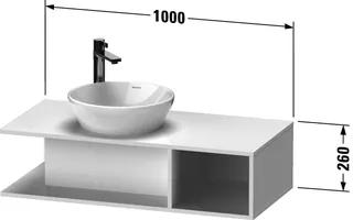 Duravit D-Neo WTU wandh.,1 offenes Fach r., 260x1000x480mm, Weiß Matt – Bild 4