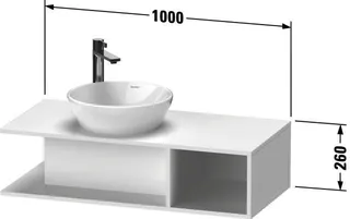 Duravit D-Neo WTU wandh.,1 offenes Fach r., 260x1000x480mm, Weiß Matt – Bild 5