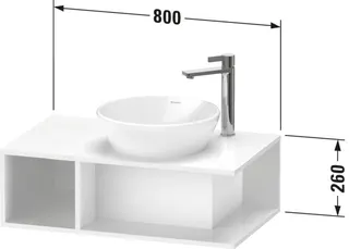 Duravit D-Neo WTU wandh.,1 offenes Fach l., 260x800x480mm, Weiß Hochglanz – Bild 4