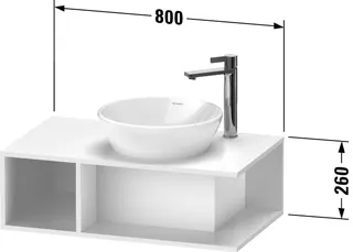 Duravit D-Neo WTU wandh.,1 offenes Fach l., 260x800x480mm, Weiß Hochglanz – Bild 5