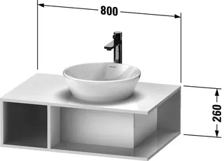Duravit D-Neo WTU wandh.,1 offenes Fach l., 260x800x550mm, Weiß Hochglanz – Bild 4