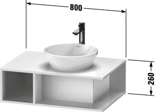 Duravit D-Neo WTU wandh.,1 offenes Fach l., 260x800x550mm, Weiß Hochglanz – Bild 5