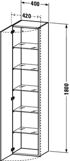 Duravit Hochschrank DuraStyle 360x400x1800mm 1 Tür,TA links,weiß hochgl./weiß hochgl – Bild 3