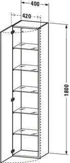 Duravit Hochschrank DuraStyle 360x400x1800mm 1 Tür,TA links,nussbaum nat./nussbaum nat. – Bild 5
