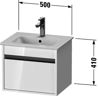 Duravit WTU Ketho 410x500x412mm, 1 Auszug Betongrau Matt – Bild 3