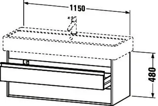 Duravit WTU wandhängend Ketho 440x1150x480mm 2 SchKa, für 045412, basalt matt – Bild 4