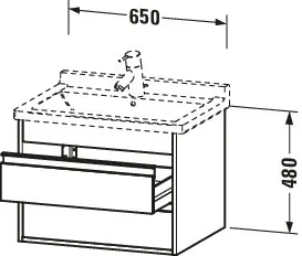 Duravit WTU wandhängend Ketho 455x650x480mm 2 SchKa, für 030470, Eiche Natur – Bild 5