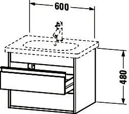 Duravit WTU wandhängend Ketho 455x600x480mm 2 SchKa, für 034265, graphit matt – Bild 2