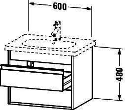 Duravit WTU wandhängend Ketho 455x600x480mm 2 SchKa, für 034265, graphit matt – Bild 3