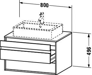 Duravit WTU wandhängend Ketho 550x800x496mm 2 SchKa, für ASB mi., Eiche Natur – Bild 3