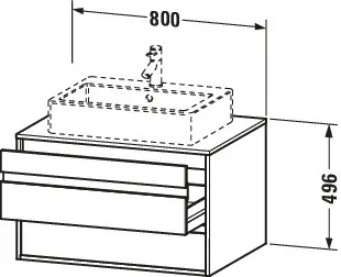 Duravit WTU wandhängend Ketho 550x800x496mm 2 SchKa, für ASB mi., Eiche Natur – Bild 4