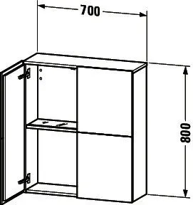 Duravit Halbhochschrank L-Cube 243x700x800mm 2 Türen, graphit matt – Bild 5