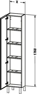 Duravit Hochschrank L-Cube 243x500x1760mm 1 Tür, TA li., graphit matt – Bild 3