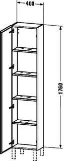 Duravit Hochschrank L-Cube 243x400x1760mm 1 Tür, TA li., Nussbaum Dunkel – Bild 3
