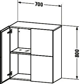 Duravit Halbhochschrank L-Cube 363x700x800mm 2 Türen, basalt matt – Bild 4