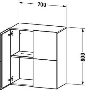 Duravit Halbhochschrank L-Cube 363x700x800mm 2 Türen, Eiche Natur – Bild 2