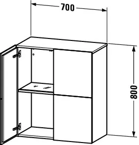 Duravit Halbhochschrank L-Cube 363x700x800mm 2 Türen, Eiche Natur – Bild 3