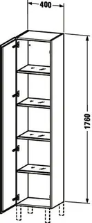 Duravit Hochschrank L-Cube 363x400x1760mm 1 Tür, TA li., basalt matt – Bild 3