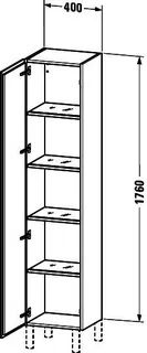Duravit Hochschrank L-Cube 363x400x1760mm 1 Tür, TA li., graphit matt – Bild 5