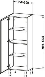 Duravit HS individual L-Cube 200x250x901mm 1 Tür, TA re., Eiche Natur – Bild 4