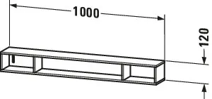 Duravit Regalelement L-Cube 140x1000x120mm hori., 3 Fächer, Eiche Natur – Bild 2