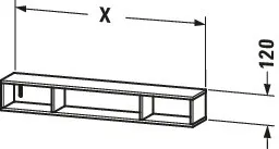 Duravit Regalelement L-Cube 140x1000x120mm hori., 3 Fächer, Eiche Natur – Bild 3